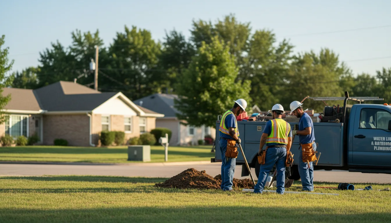Residential water line and bathroom plumbing service in New Sharon, IA